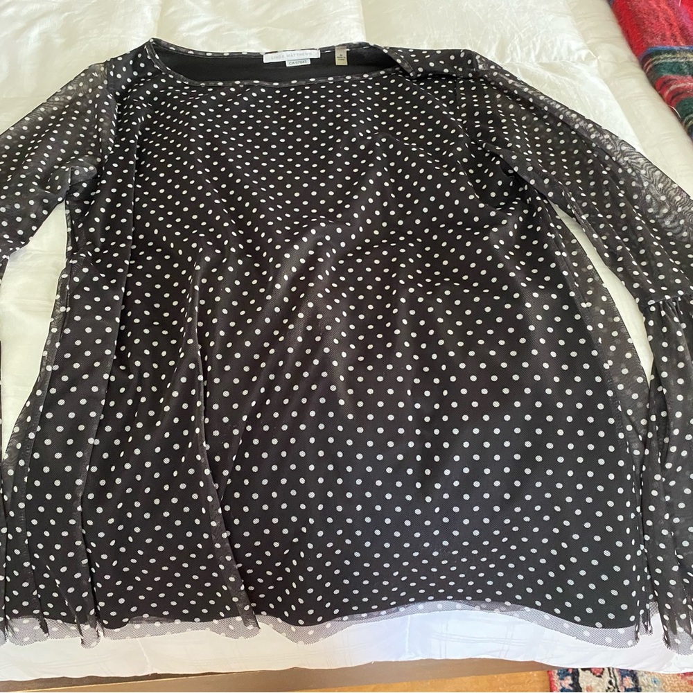Linda Matthews blouse with flared sleeves. Size medium.